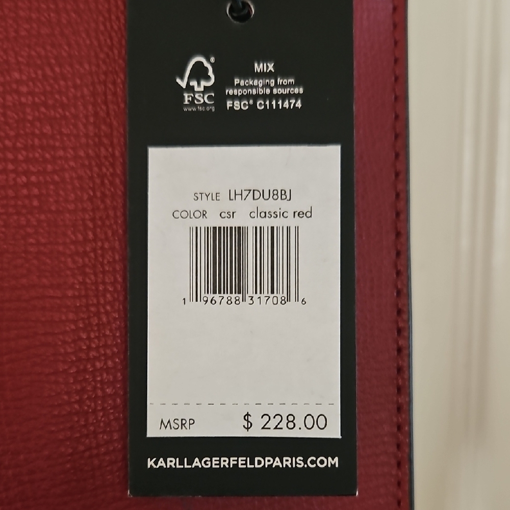 Karl Lagerfeld Red Messenger Bag - Picture 4 of 4